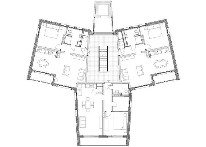 Grundriss des 2. Obergeschoss vom Wohnprojekt Lebensraum in Celle