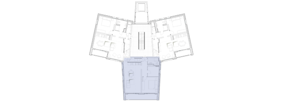 Vorschau des Grundrisses einer Maisonettewohnung in der Mitte.