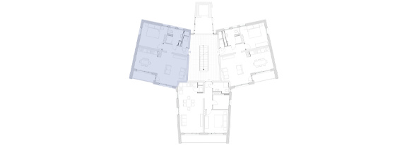 Übersichtlicher Grundriss der Etagen EG bis 3. OG mit ca. 61 m² Wohnfläche und Raumaufteilung.